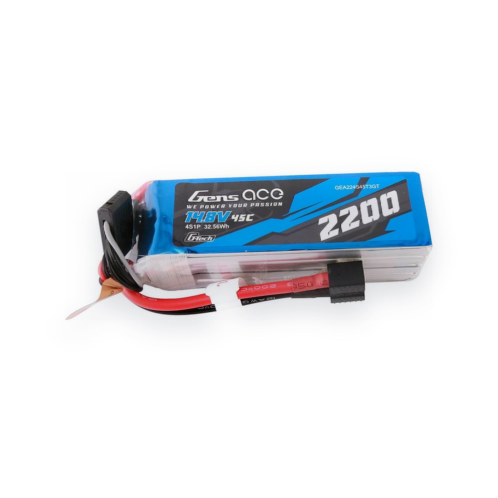 Gens Ace G-Tech Smart LiPo Battery, 14.8V 2200mAh 4S 45C, Universal