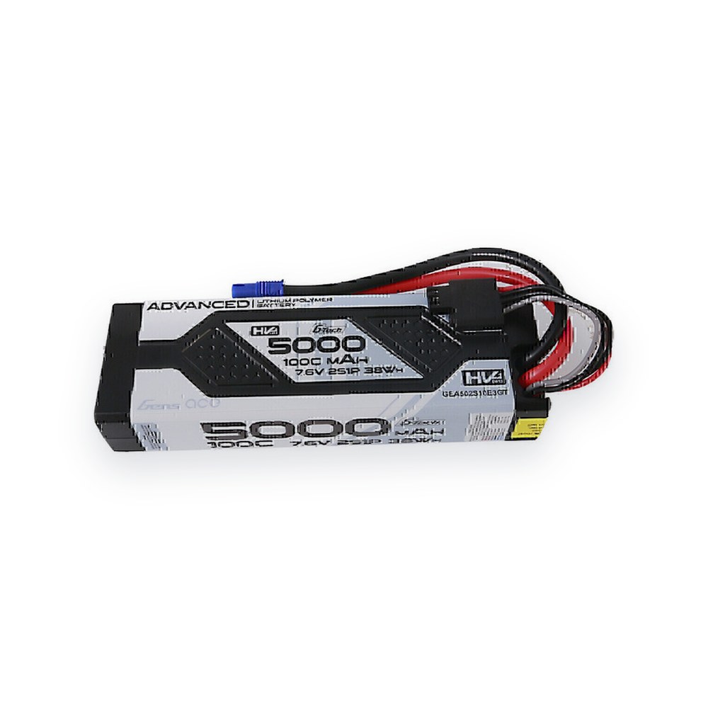 Gens Ace G-Tech Smart LiPo Battery, 7.6V 5000mAh 2S 100C, EC3