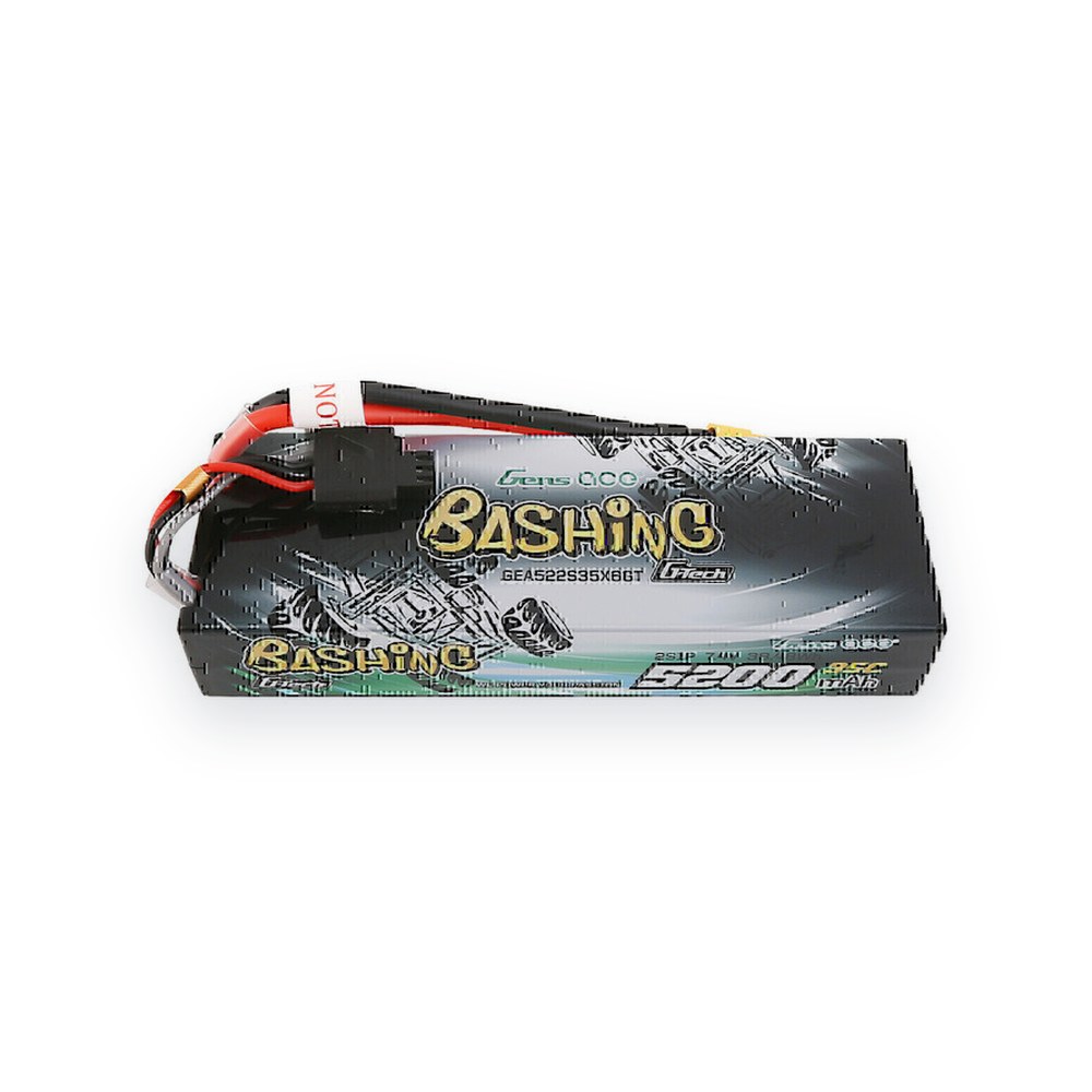 Gens Ace G-Tech LiPo Battery, 5200mAh 7.4V 2S1P 35C, XT60 Plug