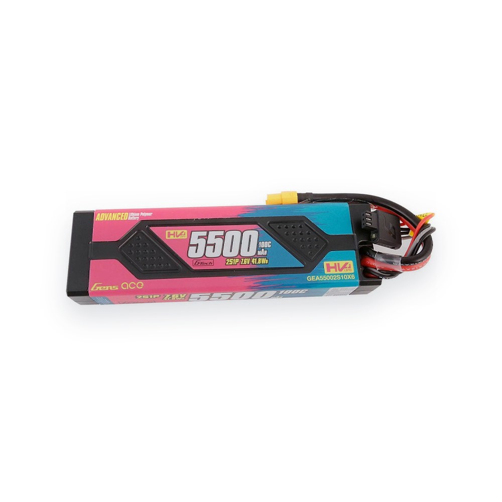 Gens Ace LiHV TRX Battery, 7.6V 5500mAh 2S 100C, XT60 Connector