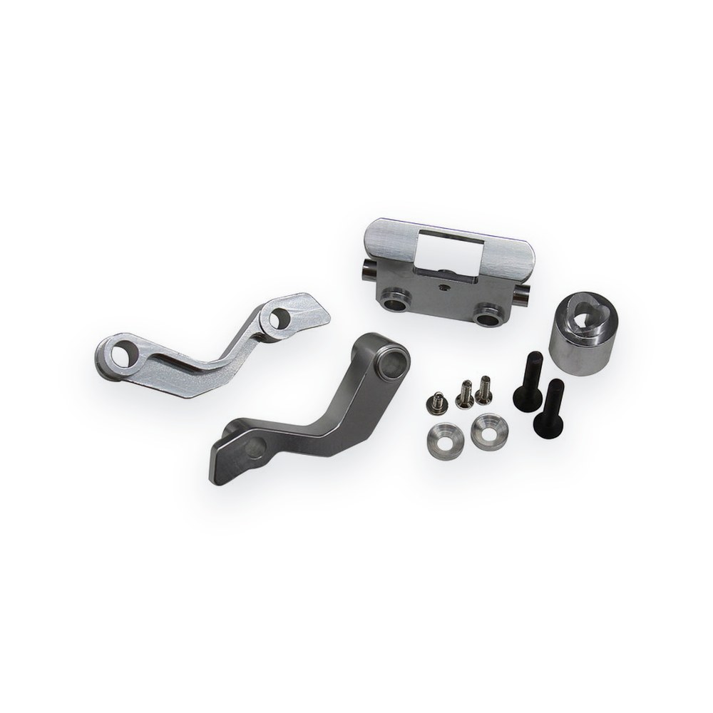 Hot Racing Racer Figure Left & Right Support, Silver Aluminum