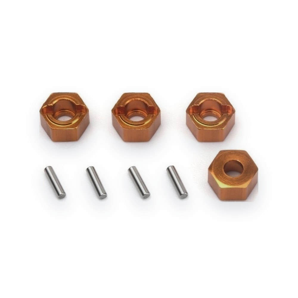HPI Mini King Flux Big Kahuna Aluminium 7mm Hex Hub Set, Orange, 4pcs