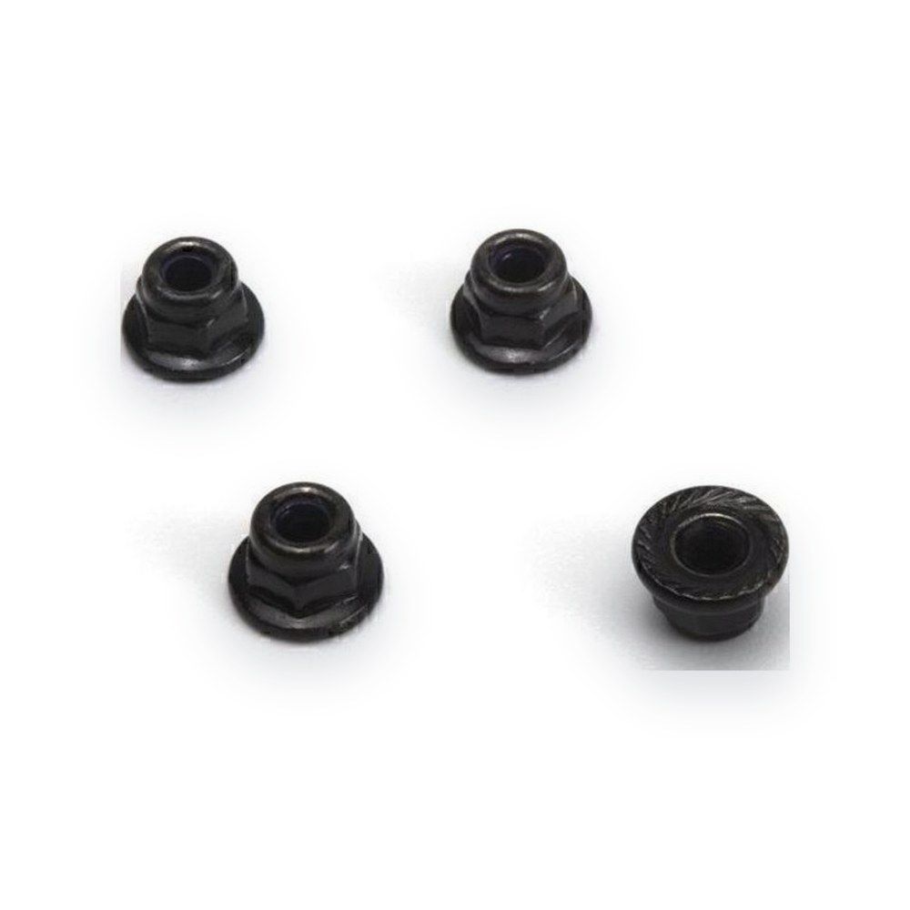 HPI Mini King Flux Big Kahuna Bronco 4400 Flange Lock Nut M2.5, Silver, 4pcs