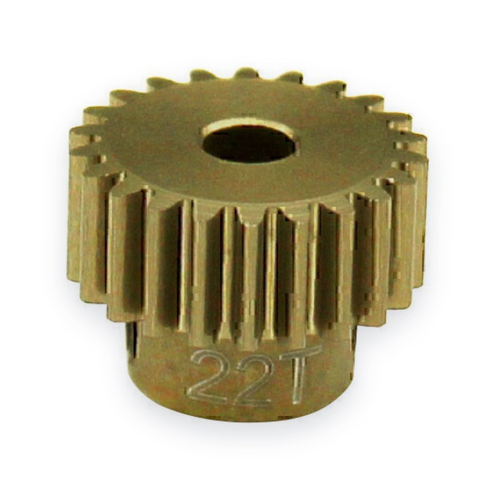 Hot Racing 48p Pinion Gear, 22t, Hard Anodized 7075