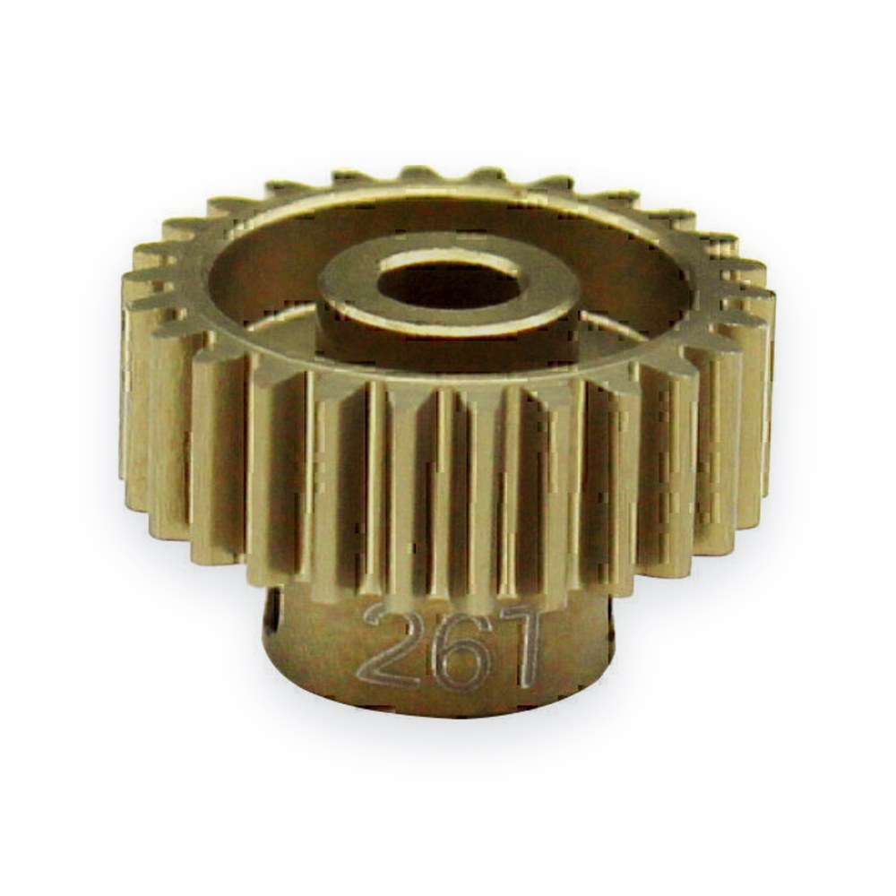 Hot Racing 48p Pinion Gear, 26t, Hard Anodized 7075
