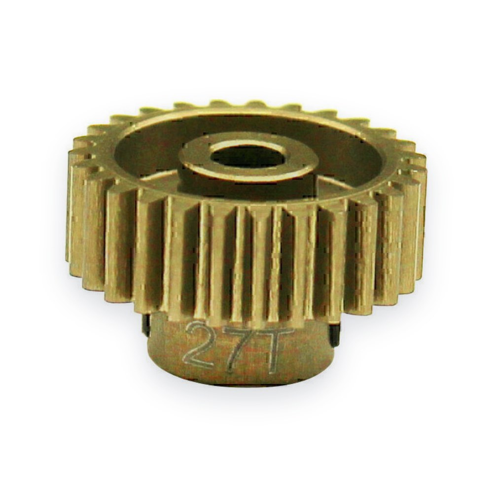 Hot Racing 48p Pinion Gear, 27t, Hard Anodized 7075