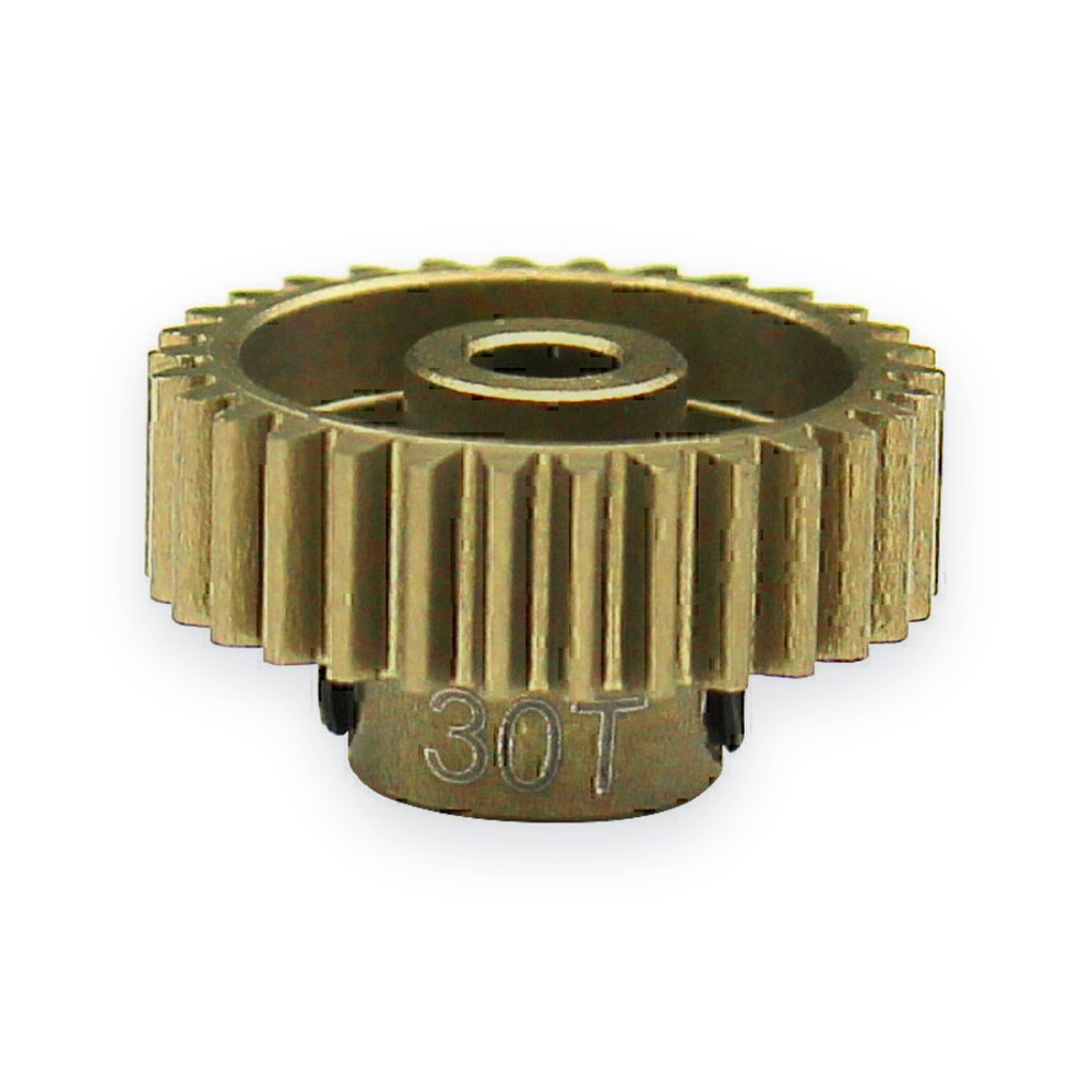 Hot Racing 48p Pinion Gear, 30t, Hard Anodized 7075