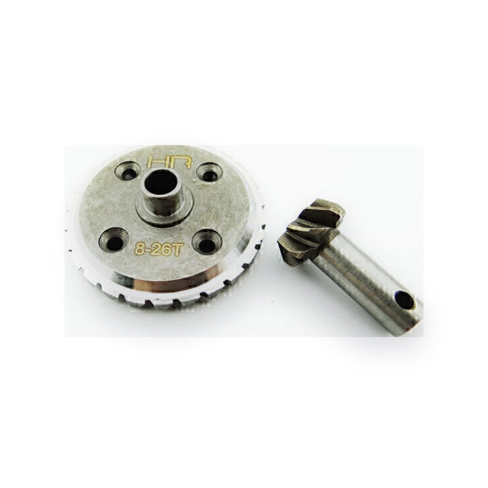 Hot Racing Savage Hardened Steel Spiral Cut Ring & Pinion Gear, 26/8