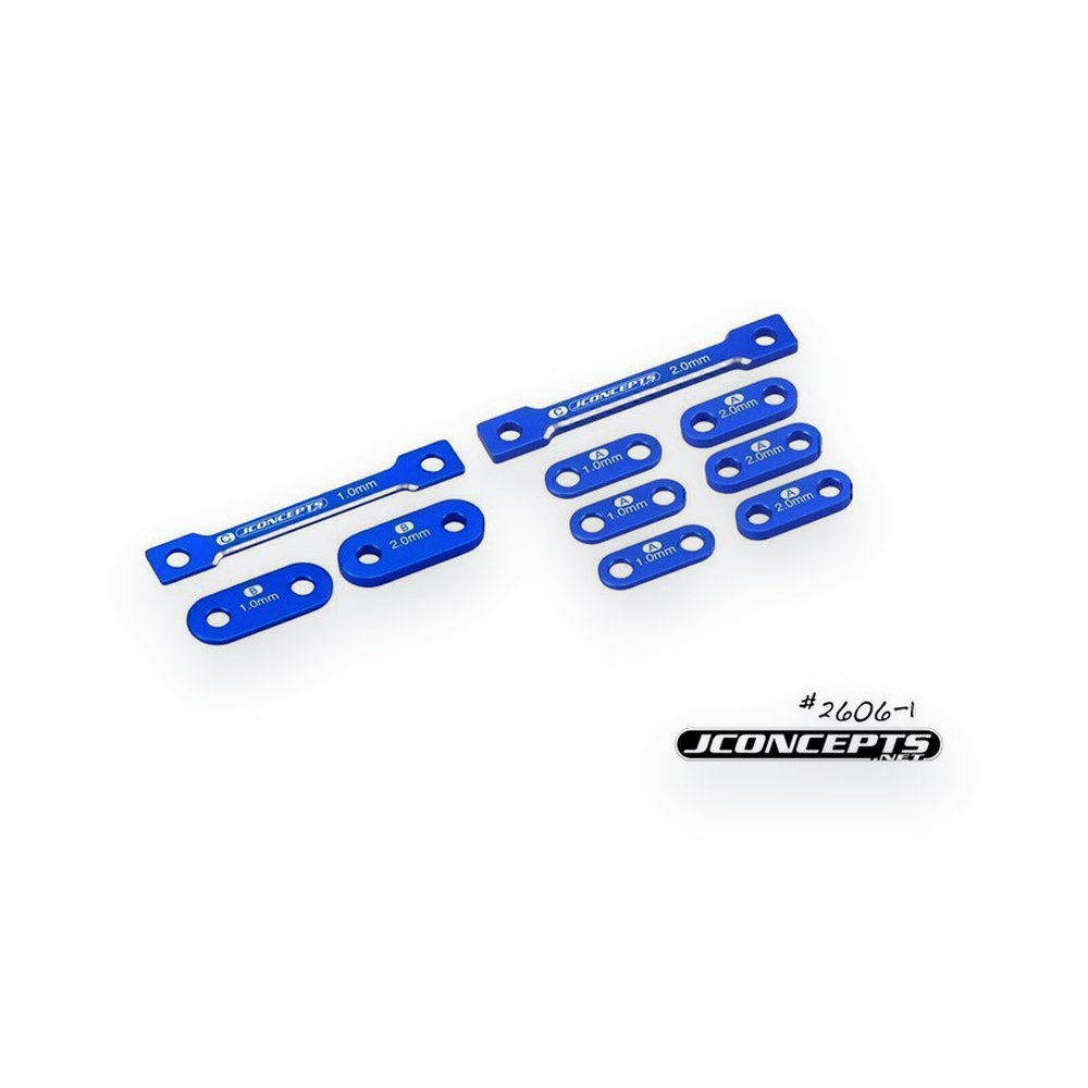 JConcepts Laydown Transmission Shim Set for B6, 1 & 2mm, Blue