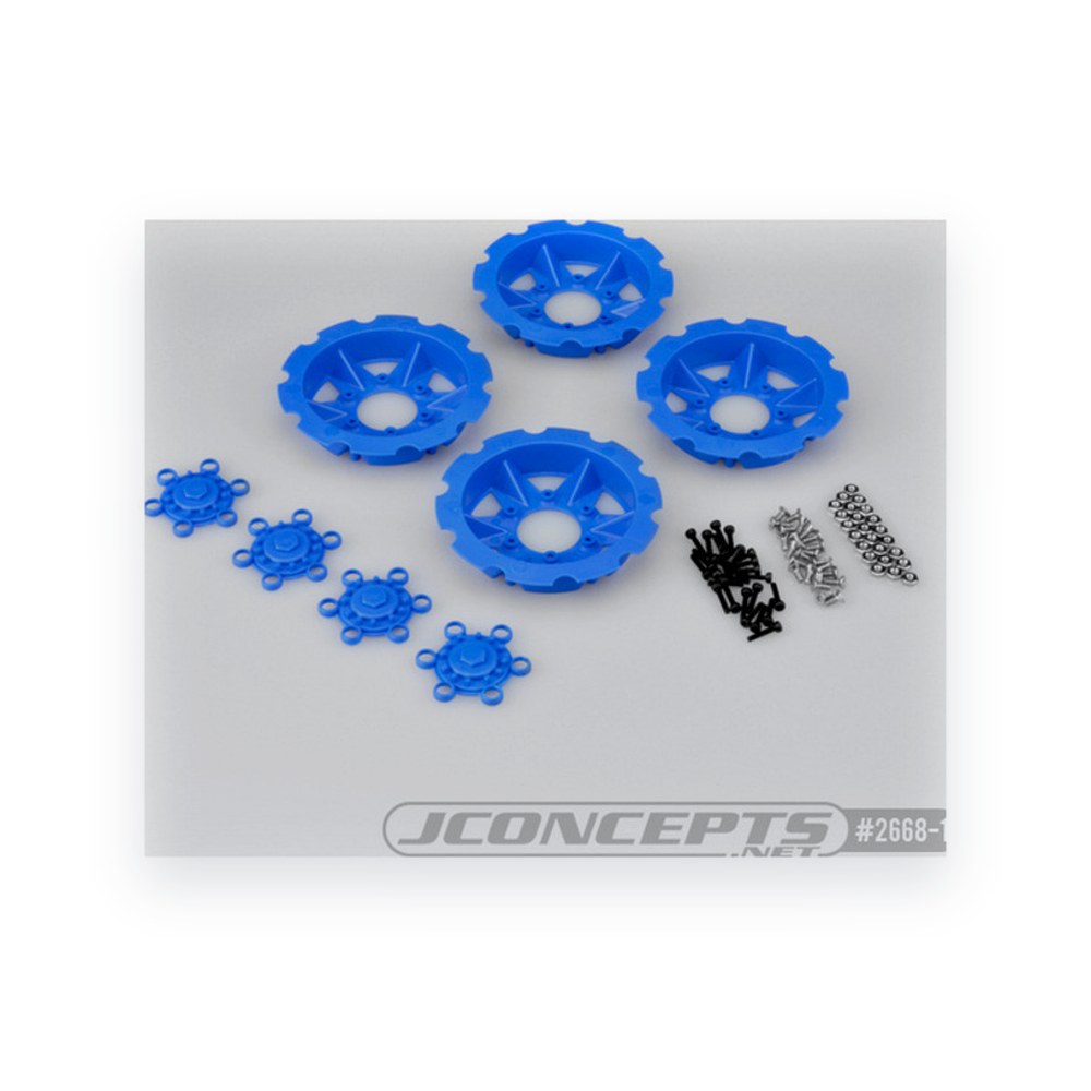JConcepts Tracker Wheel Discs for Dragon Wheels, Blue, 4 pieces