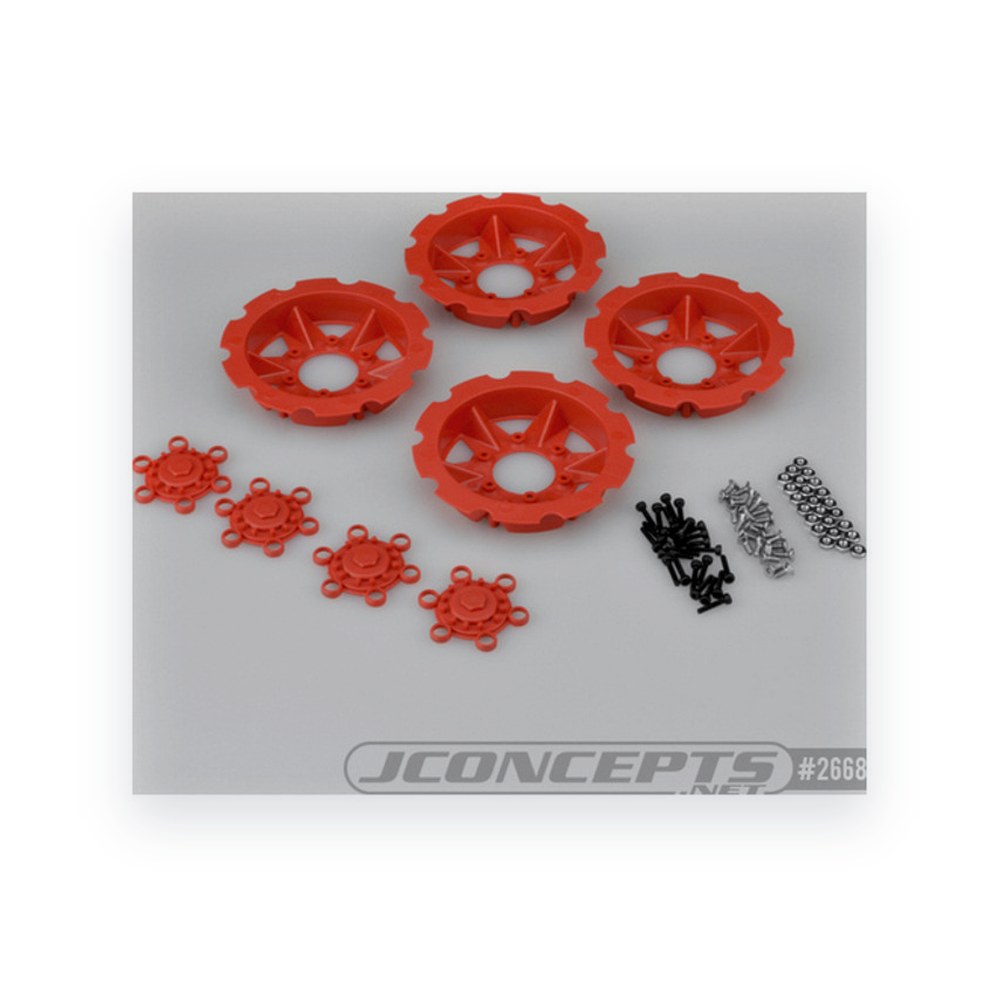 JConcepts Tracker Wheel Discs, Red, 4 pieces