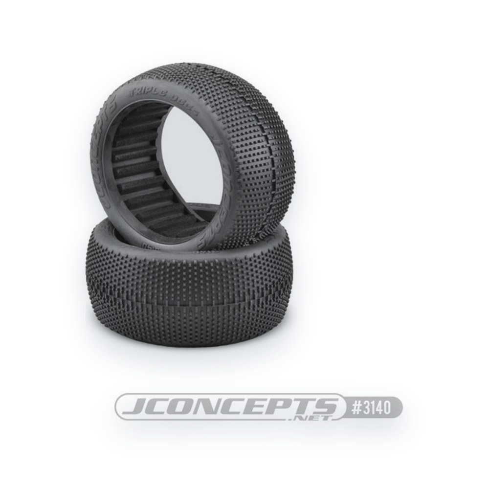 JConcepts Triple Dees Truck Tire, 4.0 Inch, 1/8 Scale, Green Compound (2)