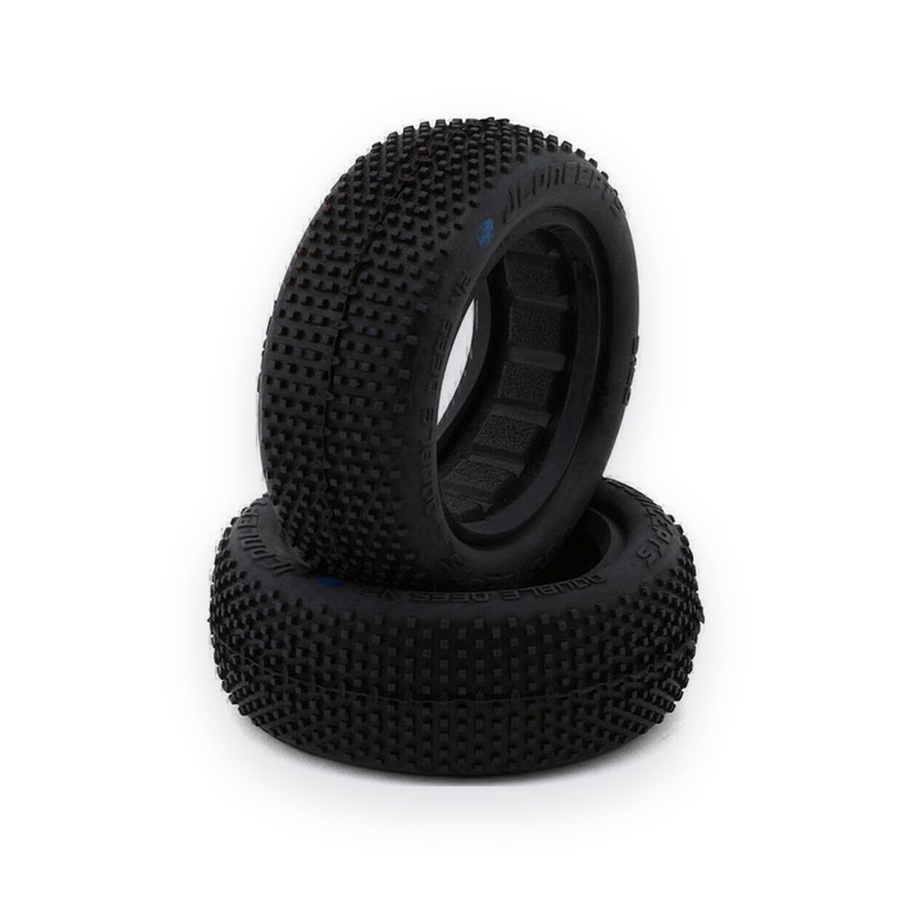 JConcepts Double Dees V2 Front Buggy Tires, 2.2 2WD 1/10, Blue (2)