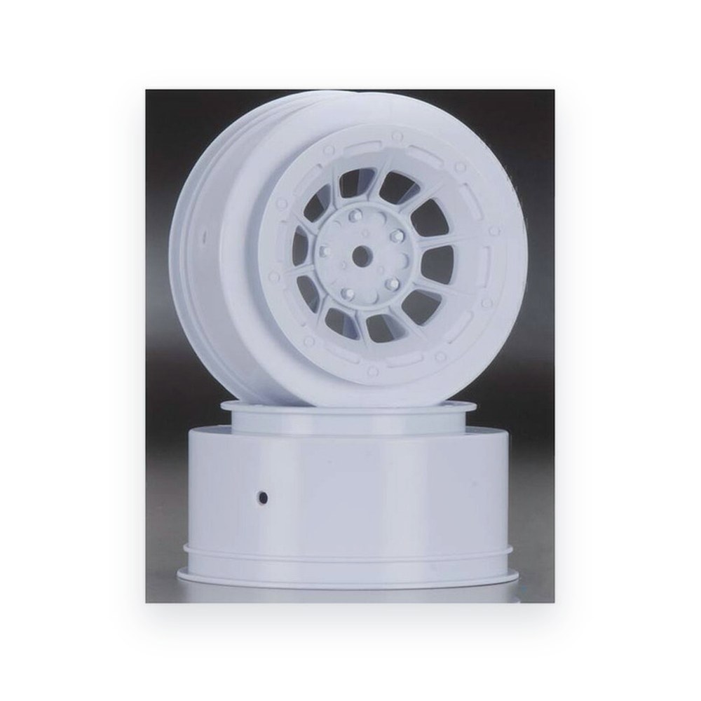 JConcepts Slash 2WD Front Wheels, Hazard, White (2)