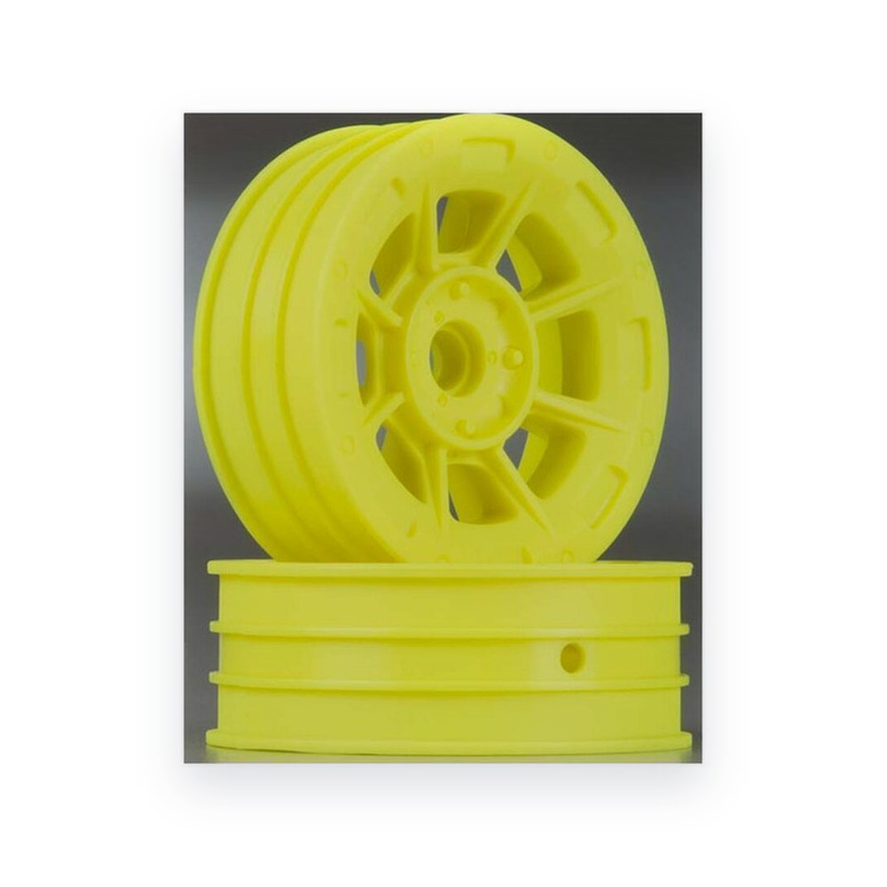 JConcepts RC10 Hazard Front Wheels, 1.9 Inch, Yellow (2)