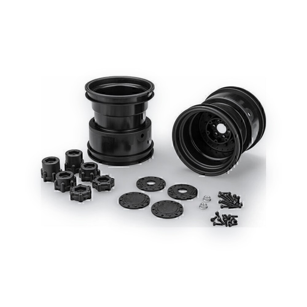 JConcepts Tribute 73's Monster Truck Wheel with Adaptors, 3.2 x 3.6, Black 2