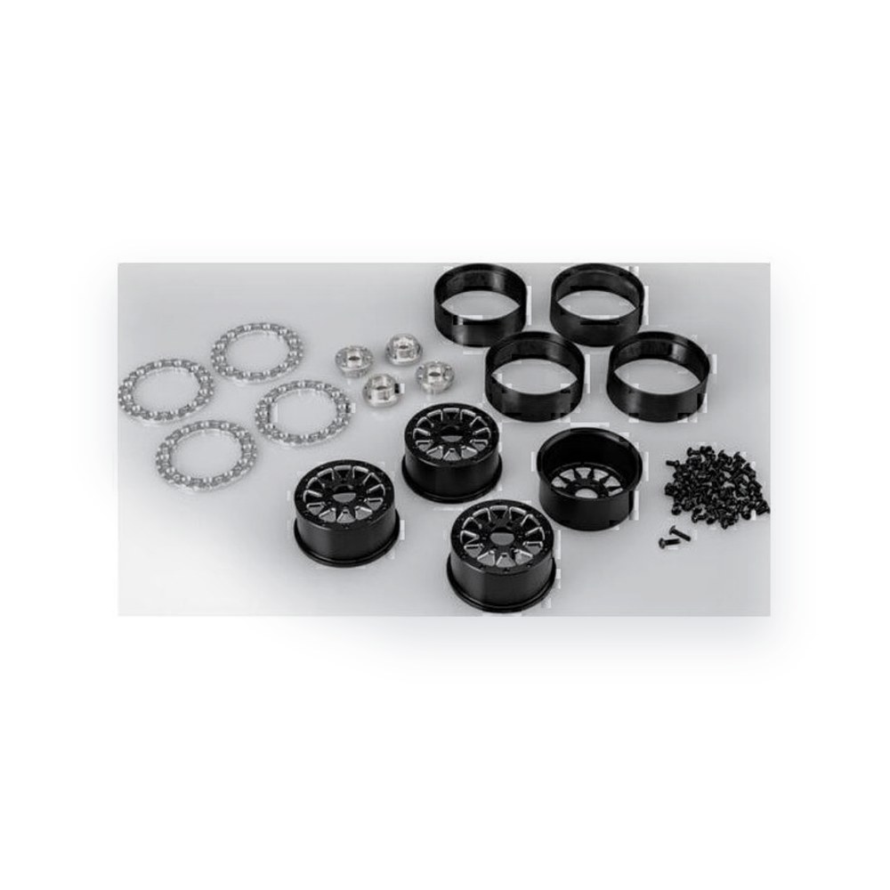 JConcepts Ultra 2.0 Crawler Wheel, 12 Spoke, Black with Silver Chamfer