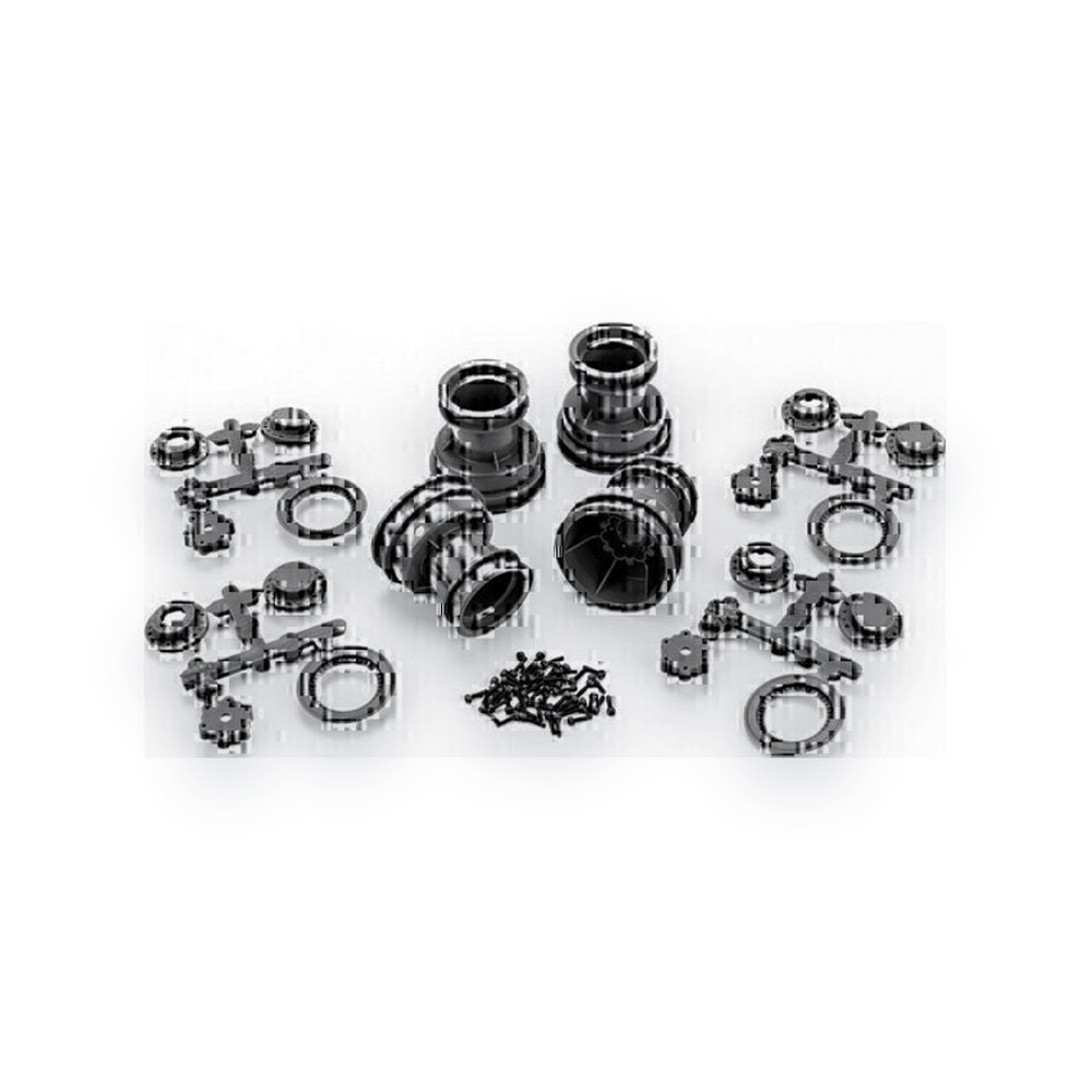JConcepts Mini-Tribute Wheel, Mock Bead Lock, with Hex Adaptor Covers, 4 Pieces