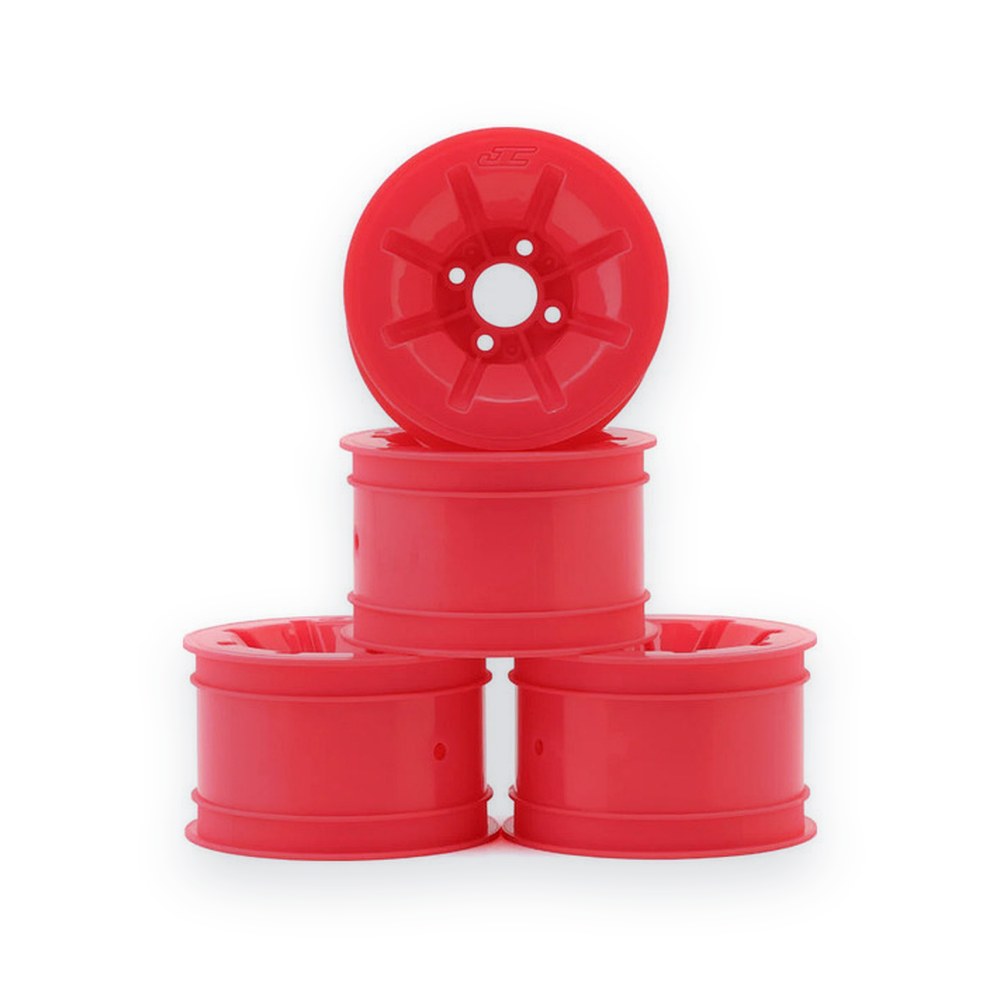 JConcepts RC10 Pioneer 2.2 Rear Wheels with Adapters, Pink, Pack of 4