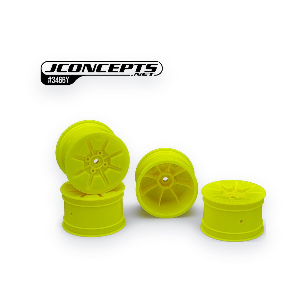 JConcepts Pioneer 2.2 2WD/4WD Buggy Rear Wheel, Yellow, 4