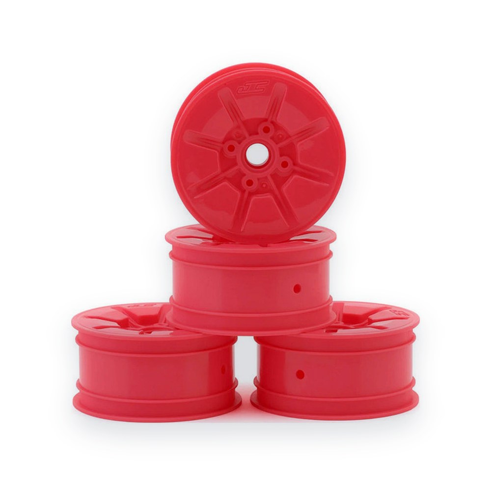 JConcepts RC10t Pioneer 2.2 Narrow Front Wheels, Pink, Pack of 4