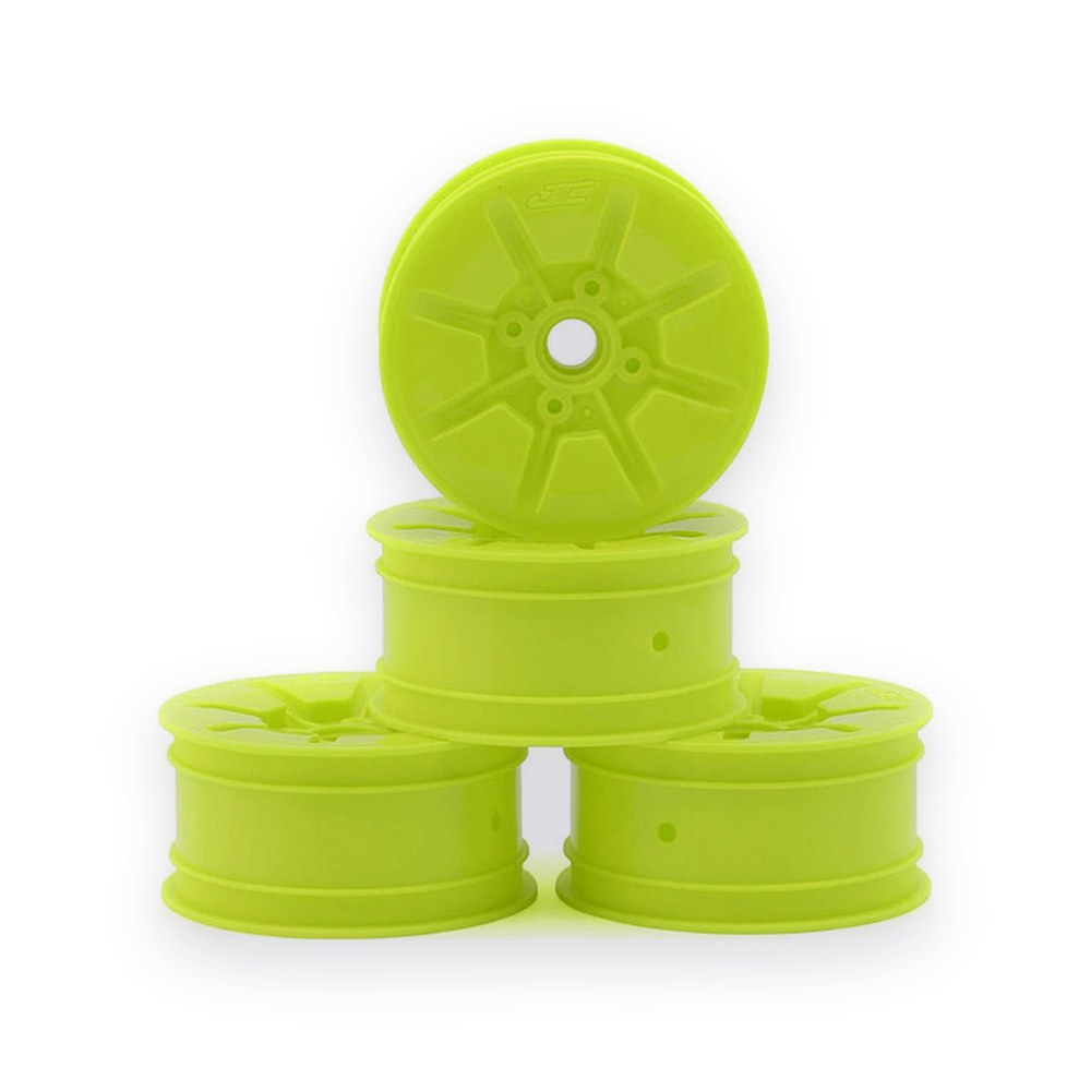 JConcepts RC10t Pioneer 2.2 Narrow Front Wheels, Yellow, Pack of 4