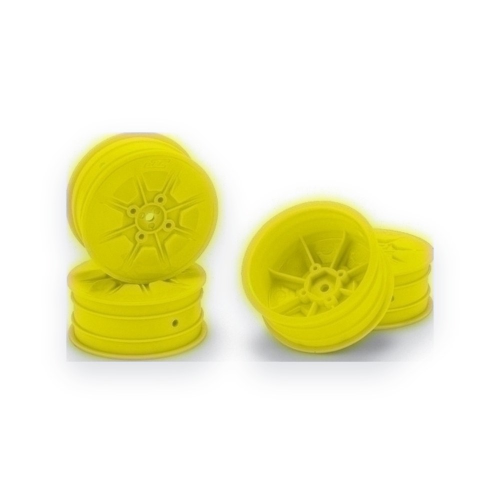 JConcepts Pioneer 2.2 4WD Front Wheel for B74/XB4/L1r/22x-4, Yellow, 4 Pieces