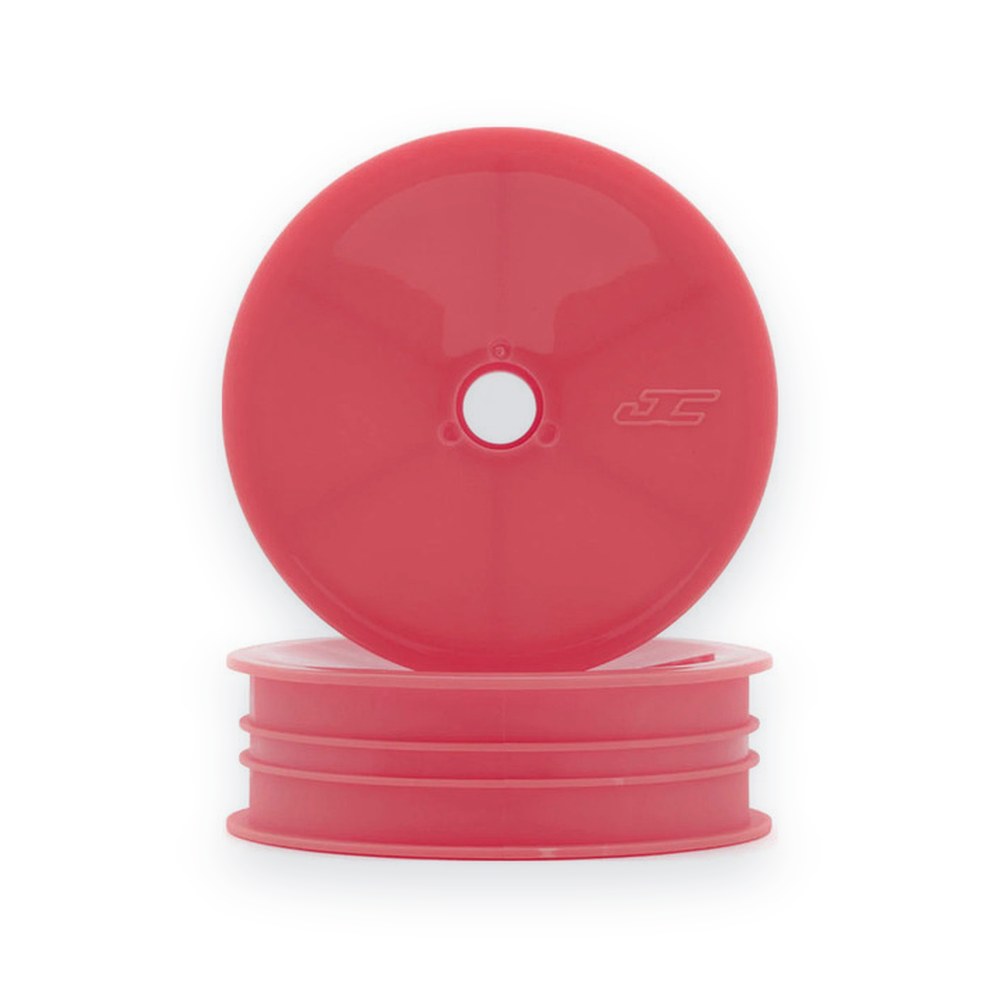 JConcepts RC10 Mono 2.0 Vintage Buggy Front Wheels, Pink, 2 Pieces