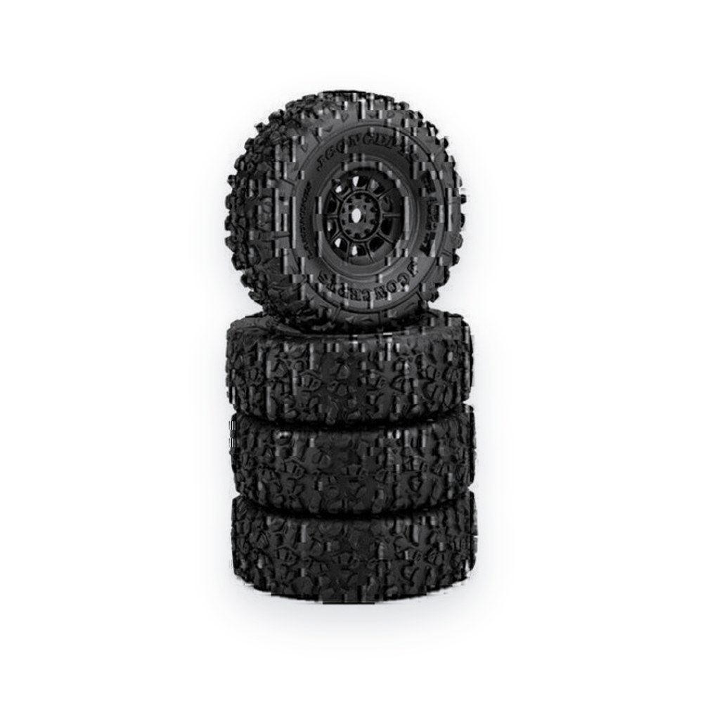 JConcepts Landmines Tires for Axial SCX24 Hazard Black Wheel, Green Compound
