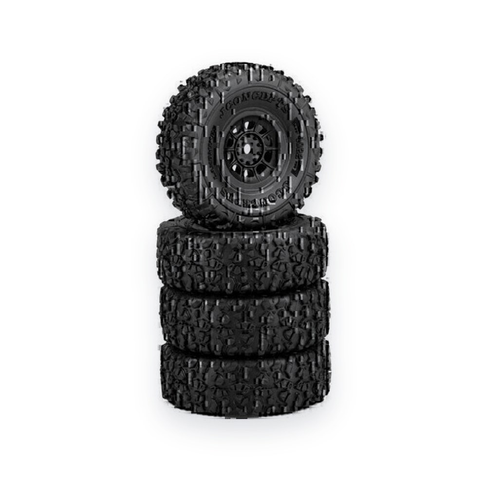JConcepts Landmines Tires for Axial SCX24 Hazard Wheel 2, Black 3430B, Gold Compound