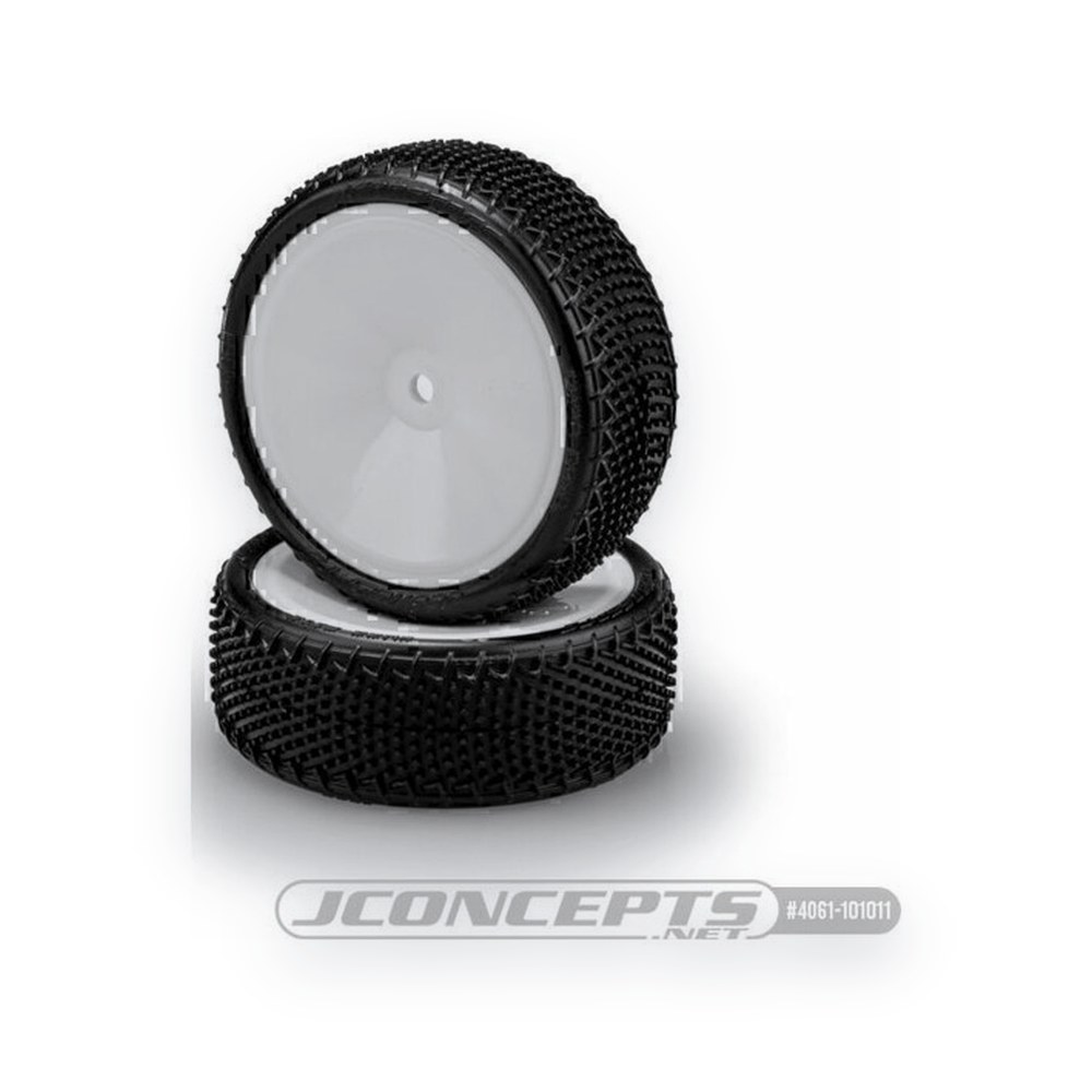 JConcepts Fuzz Bite Lp Wide 2.2 2WD Front Tire, Pre-Mounted on 3347w Wheels