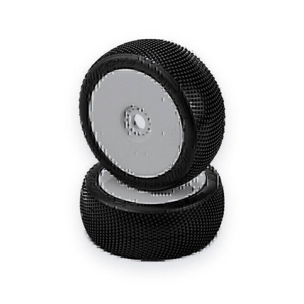 JConcepts 1/8th Buggy Tire, Dirt Bite, Green Compound, Pre-Mounted on 3357W Wheels