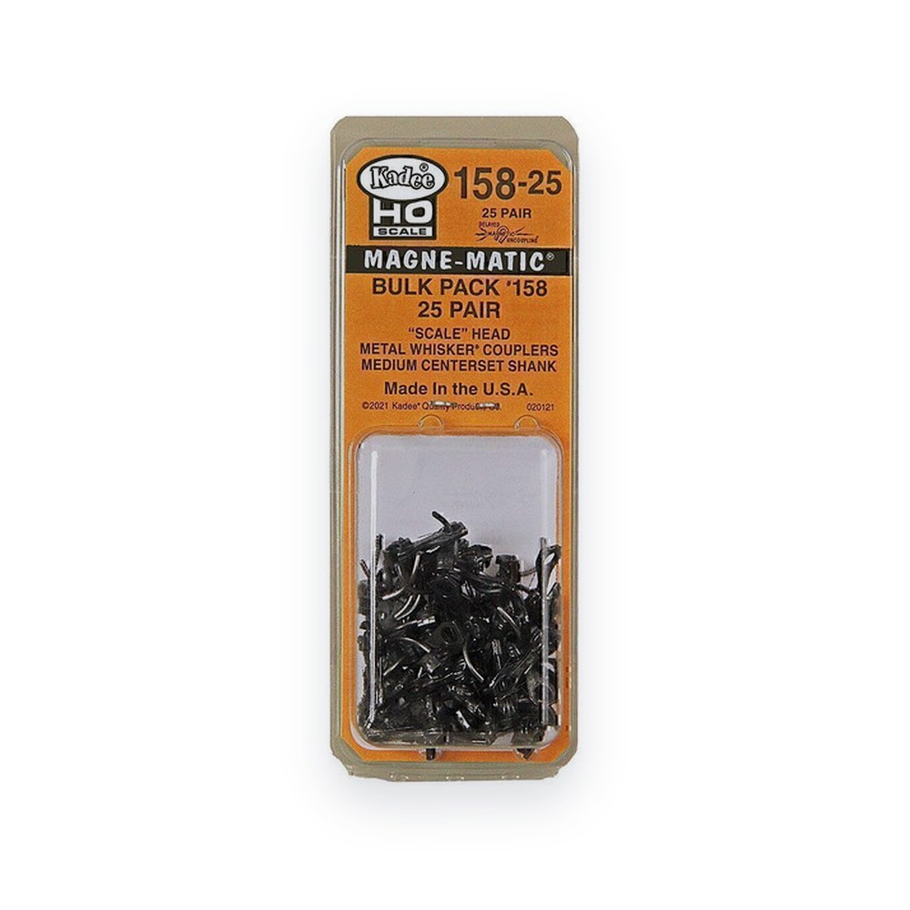 Kadee HO #158 Scale Whisker Coupler, 9/32 Center, 25 Pair