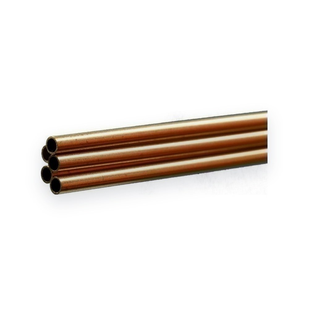 K+S Metals Round Brass Tube, 1/8 OD x 0.014 Wall x 36 Long