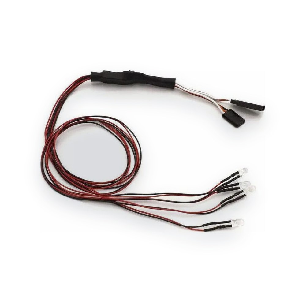 Kyosho LED Light Unit, 4x F5 Bulbs, Clear and Red, L=400