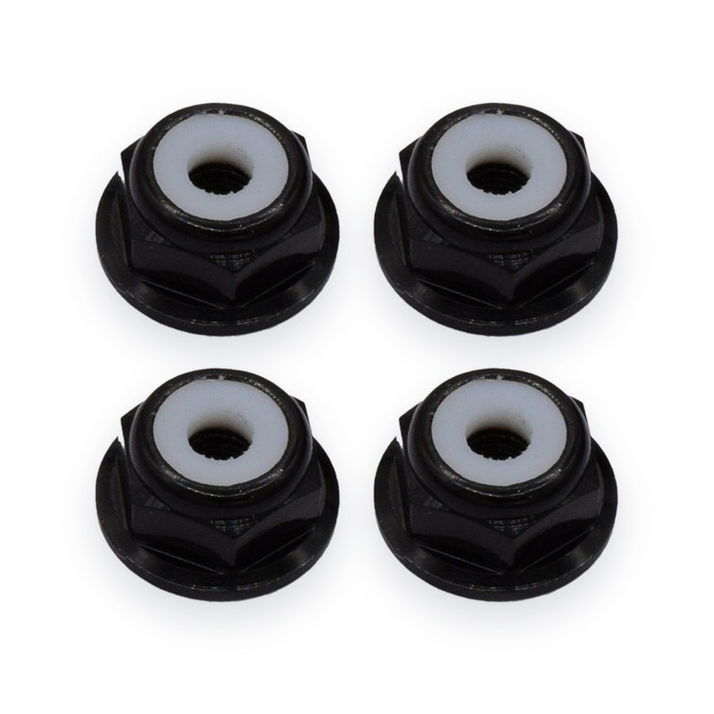 Hot Racing M3 Flanged Aluminum Lock Nut, 9mm (4)