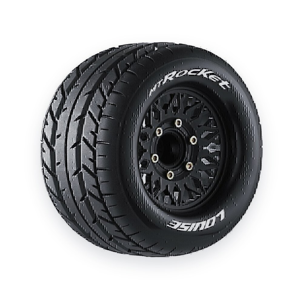 Louise RC Mt-Rocket Soft 1:10 Monster Truck Tires, 12/14mm, 0 & 1/2 Offset