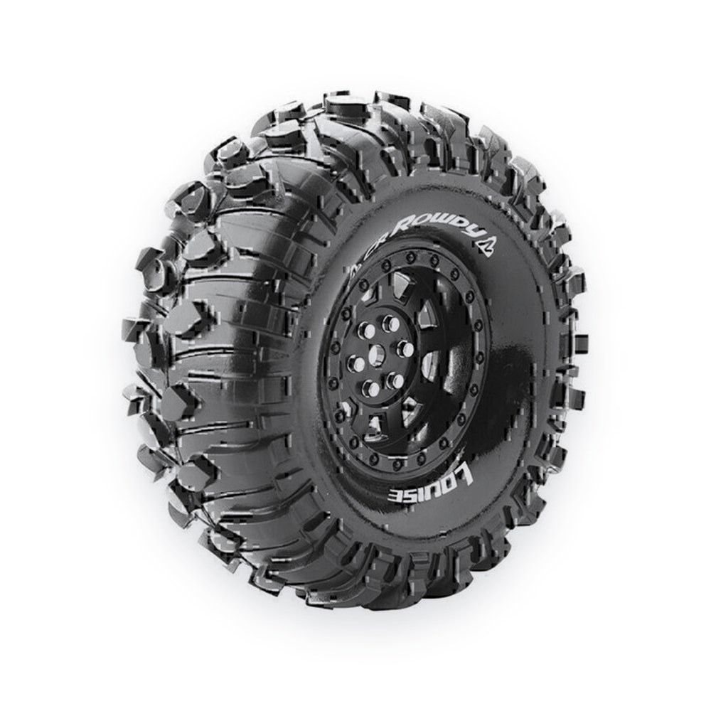 Louise RC Cr-Rowdy 1:10 1.9 Crawler Tires, 12mm Hex, Super Soft, Mounted