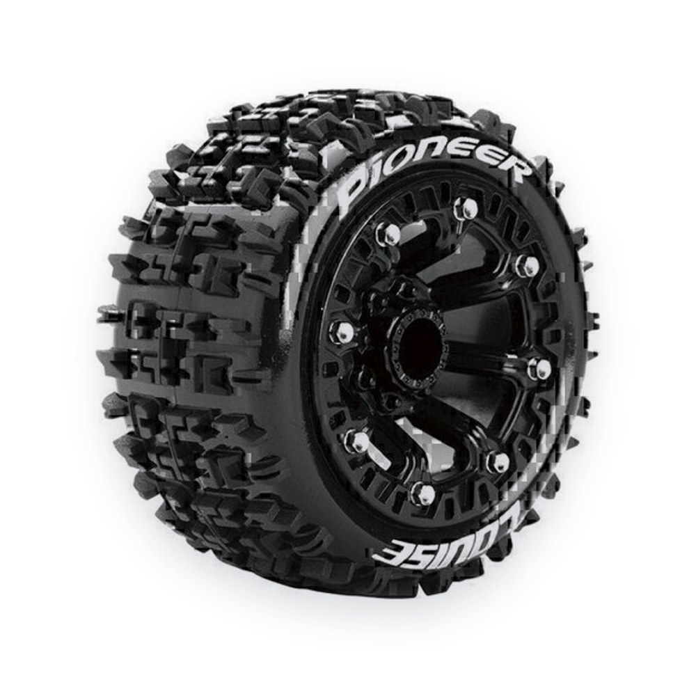 Louise RC St-Pioneer 1/16 2.2 Stadium Truck Tires, 12mm Hex, Soft, Mounted