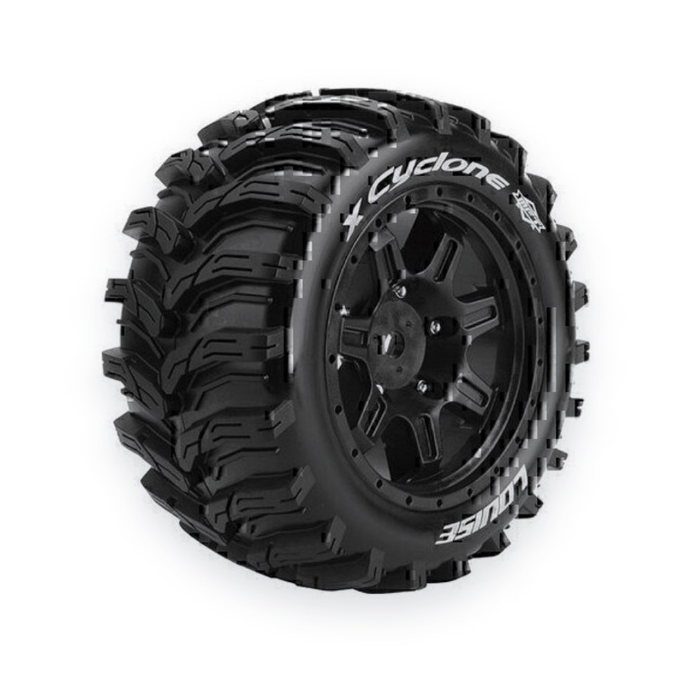 Louise RC Mft X-Cyclone Sport Monster Truck Tires, 24mm Hex, Mounted