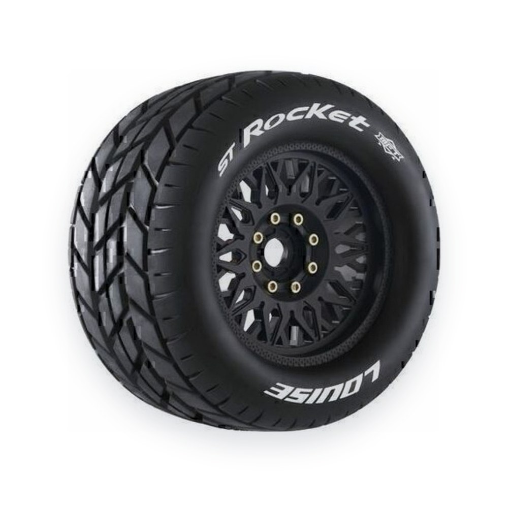 Louise RC 1/8 Stadium Truck Mft St-Rocket Sport Tires, 0 & 1/2 Offset, 17mm