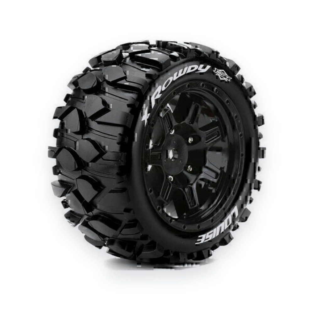 Louise RC Monster Truck Mft X-Rowdy Sport Tires, 24mm Hex, Mounted On Black
