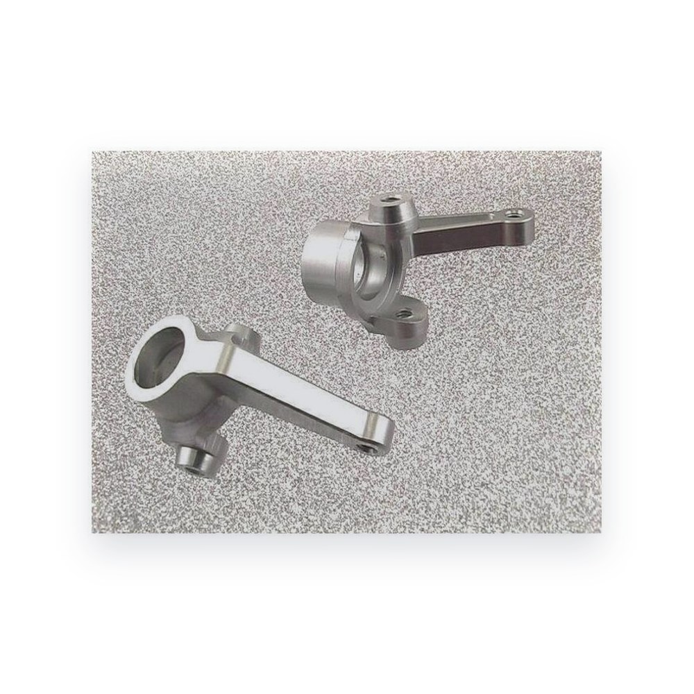 Hot Racing Aluminum Knuckles (Uprights), Silver, Pair
