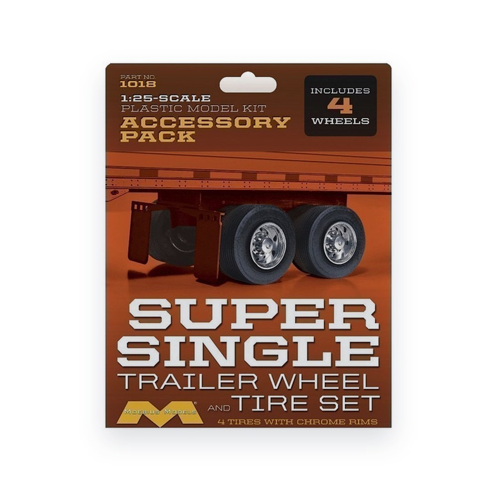 Moebius Models 1/25 Super Single Trailer Wheel and Tire Set