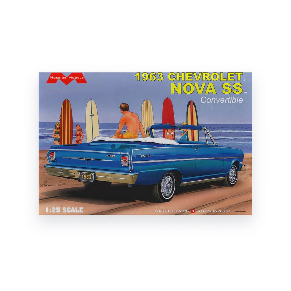 Moebius Models 1963 Chevrolet Nova SS Convertible, 1/25, Plastic Model Kit