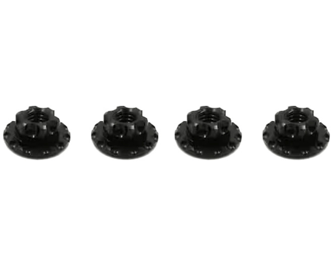 MR33 Alloy Large Serrated Wheel Nut M4 - Black (4)