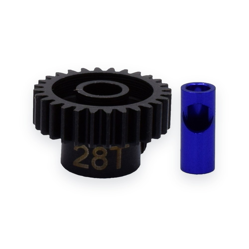 Hot Racing 28t Pinion Gear, Steel, Mod 0.6, 5mm Bore