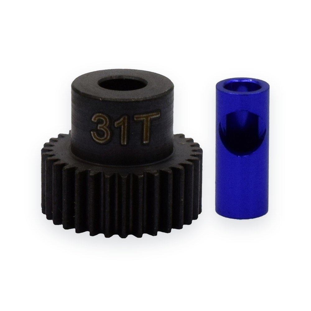 Hot Racing Steel 48p Pinion Gear, 31t, 5mm & 1/8