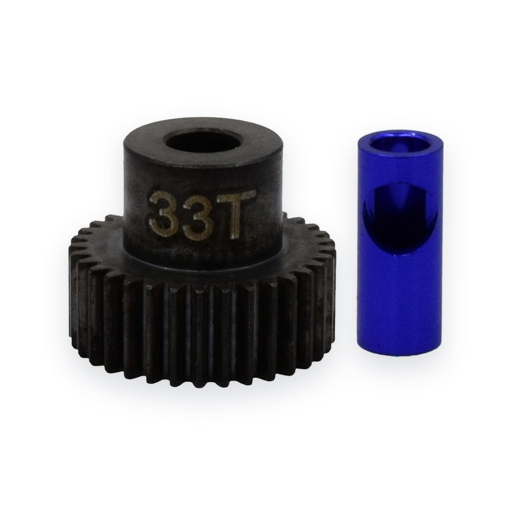 Hot Racing Steel 48p Pinion Gear, 33t, 5mm & 1/8