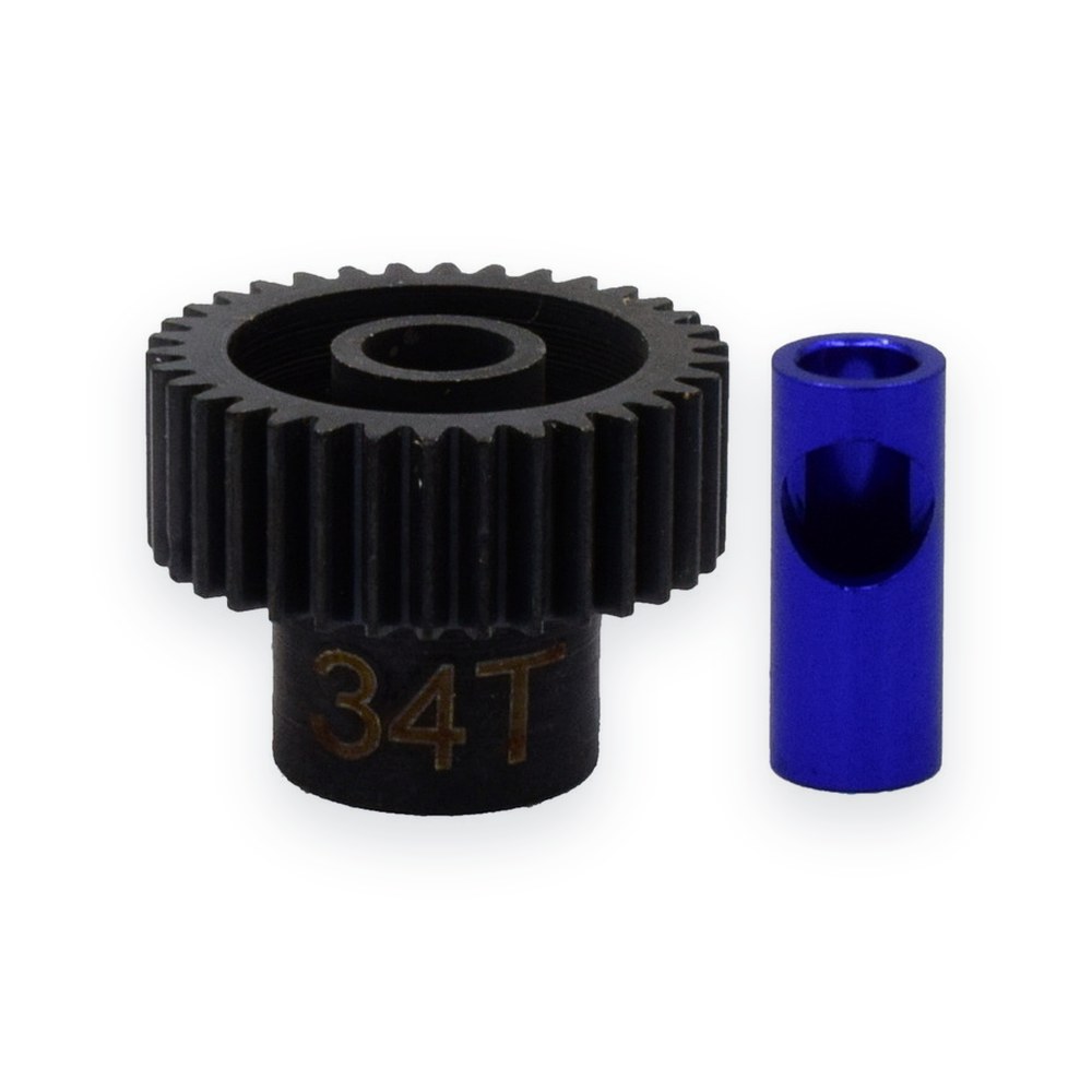 Hot Racing Steel 48p Pinion Gear, 34t, 5mm & 1/8